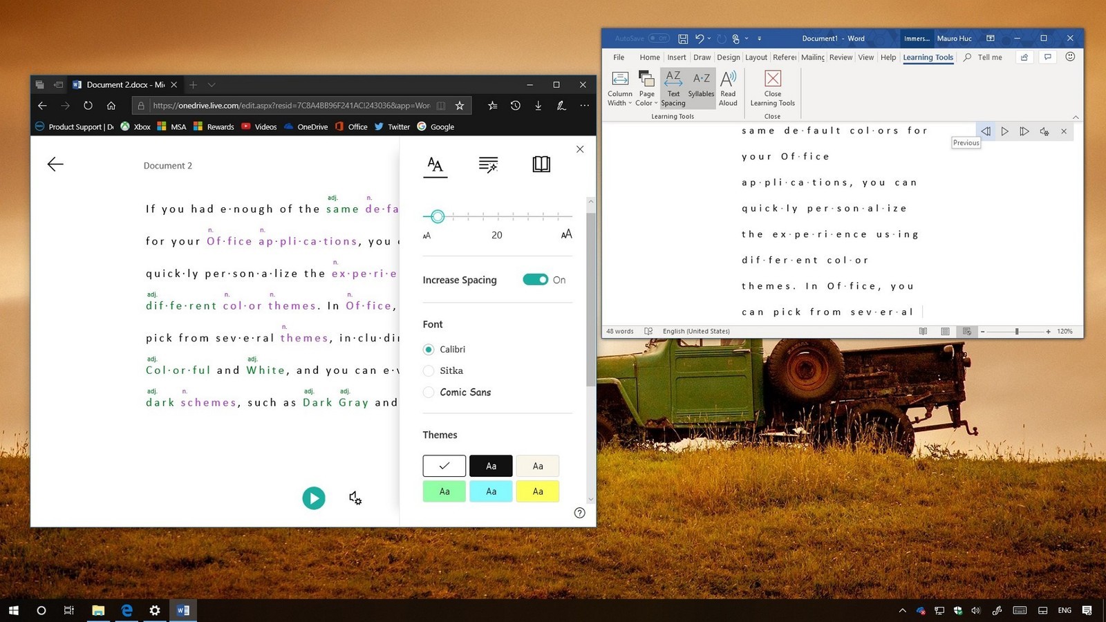 immersive reader and microsoft word for mac